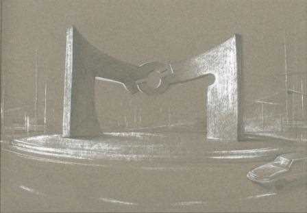 Boceto original de la escultura 'La Puerta de las Culturas'.