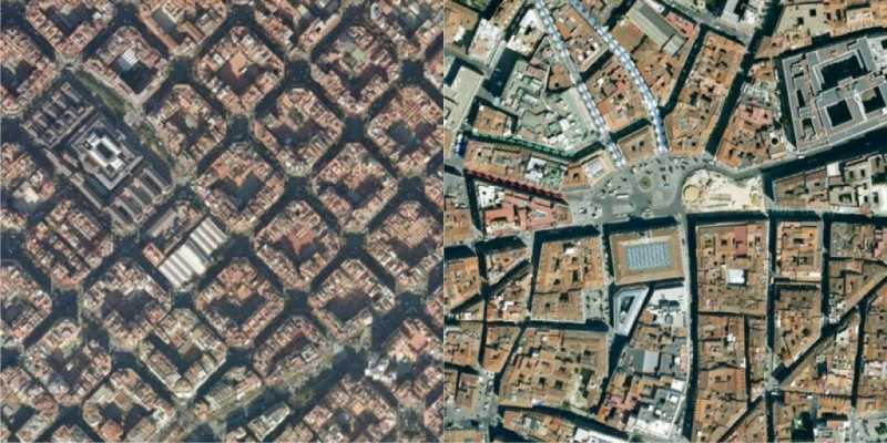 A la izquierda, imagen de Barcelona. A la derecha, Madrid