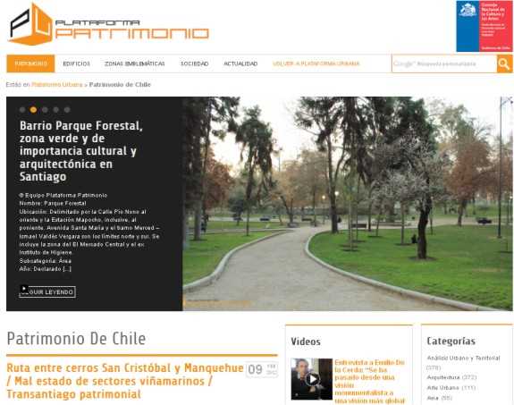 Captura de la web "Plataforma Patrimonio"