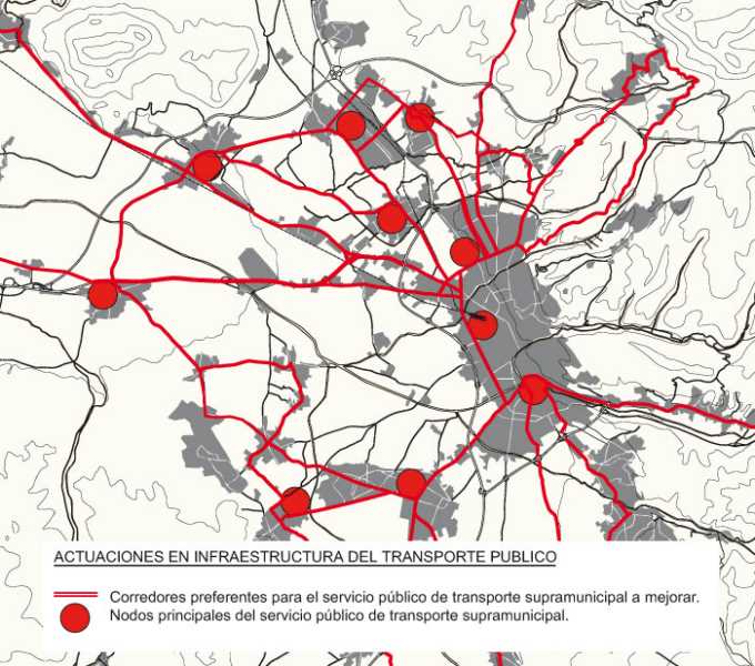 Actuaciones en infraestructuras del transporte público. FUENTE: POTAUG