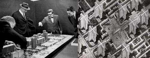 Maqueta para una ciudad americana / Plan Voisin de París (Le Corbusier). FUENTE: laciudadviva.org