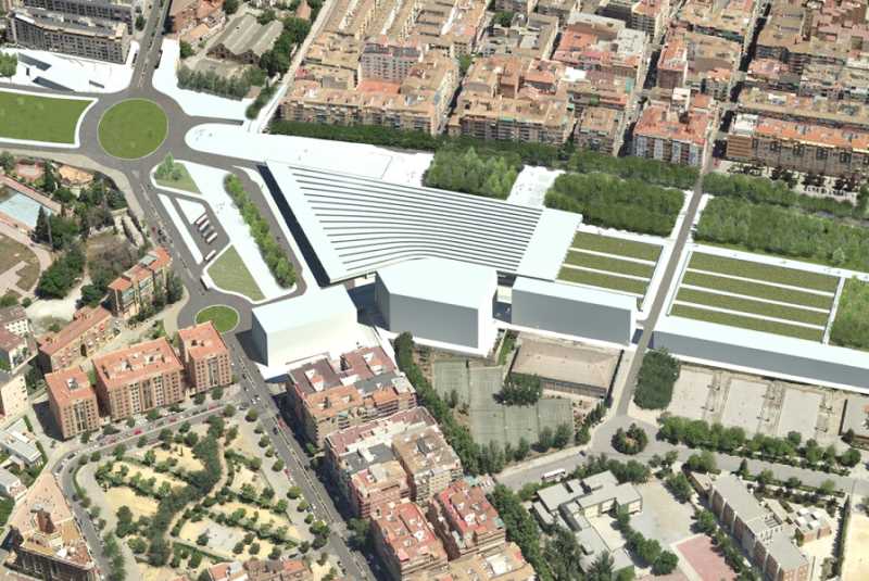 Vista aérea del la "futura" estación del AVE. FUENTE: ideal.es   