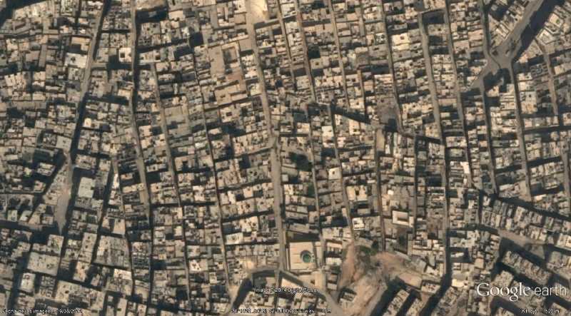 Alepo, Siria, Fuente: Google Earth.