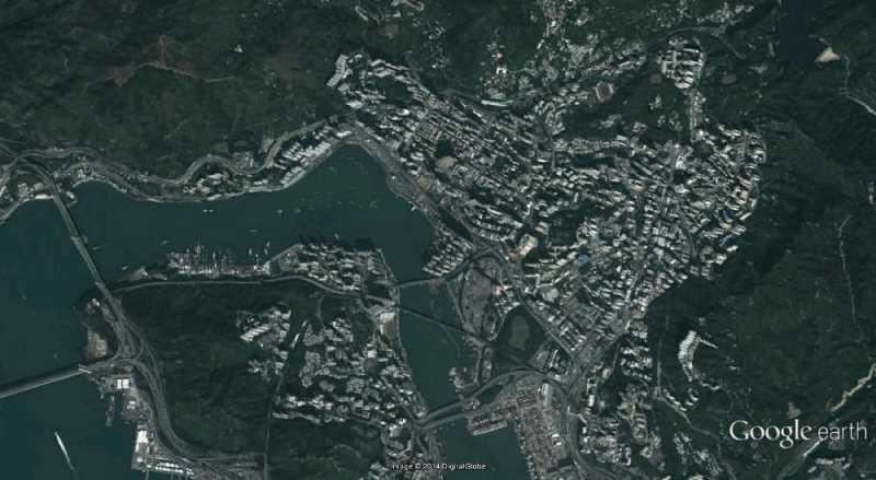 Ortofoto de Hong Kong. Fuente: Google Earth
