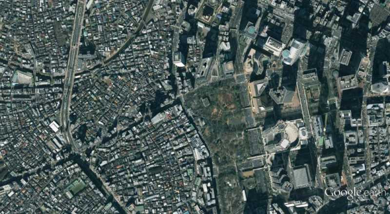 Ortofoto del centro de Tokio. Fuente: Google Earth