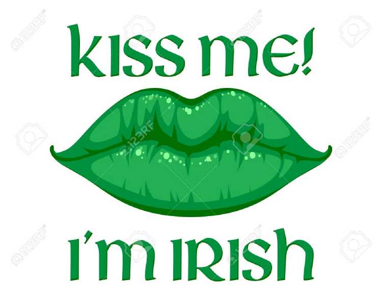 Kiss me I’m Irish message illustration.
