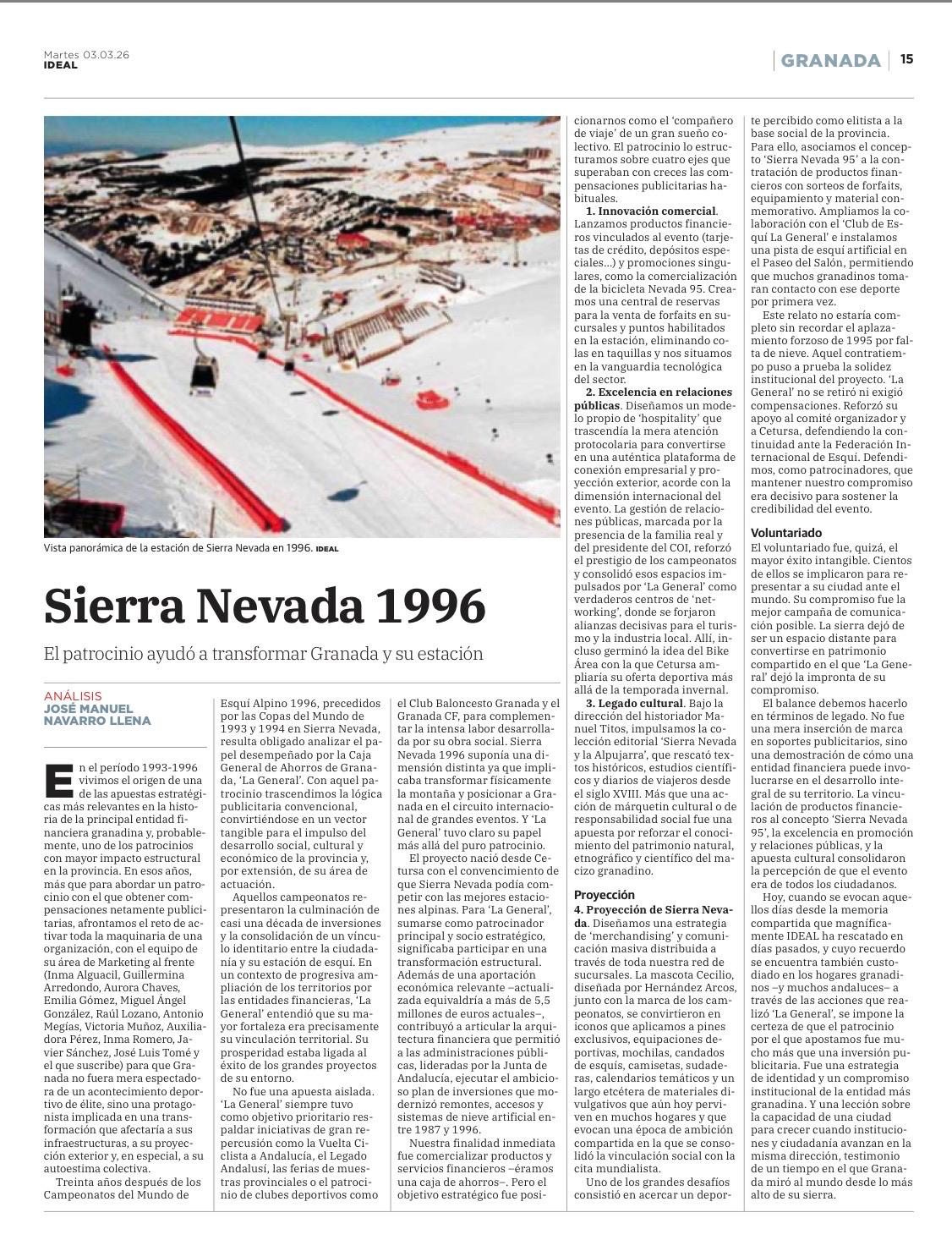Sierra Nevada 96. El patrocinio que ayudó a transformar Granada y su estación.